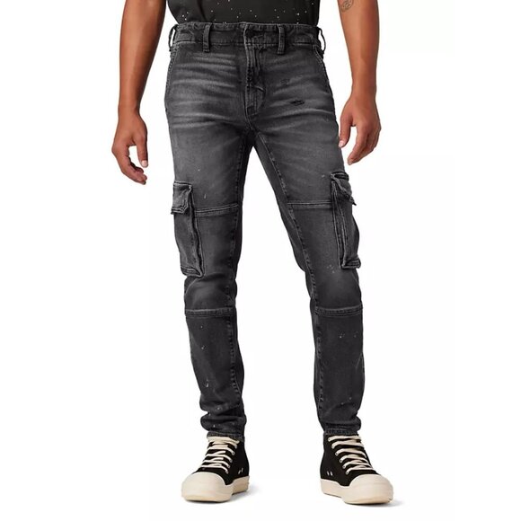 Hudson Other - Hudson Reese Cargo Jeans Men's 31x31 Black Ash Utility Stretch Denim